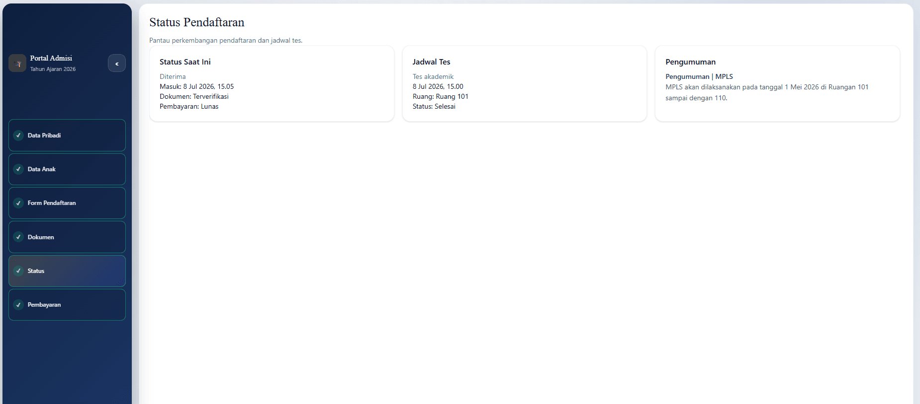 Admissions Portal
